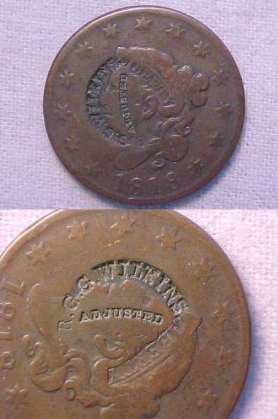 1818 Large Cent C/S DR G G WILKINS ADJUSTED