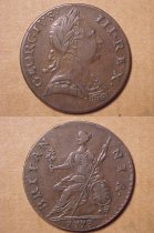 1773 Counterfiet British 1/2 P XF45 8-412