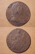 1775 Counterfiet British 1/2P 50/40 8-414